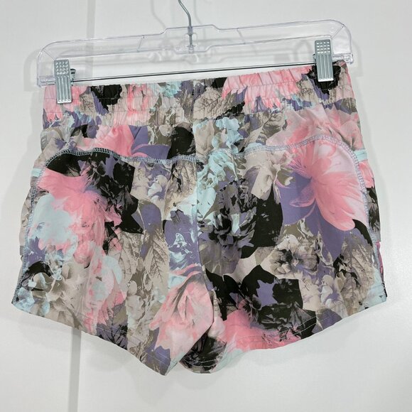 Fabletics XXS Black, Pink Floral Maggie Athletic Shorts w/Pockets - Picture 4 of 10